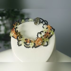 Handmade Beaded Flower Bracelet